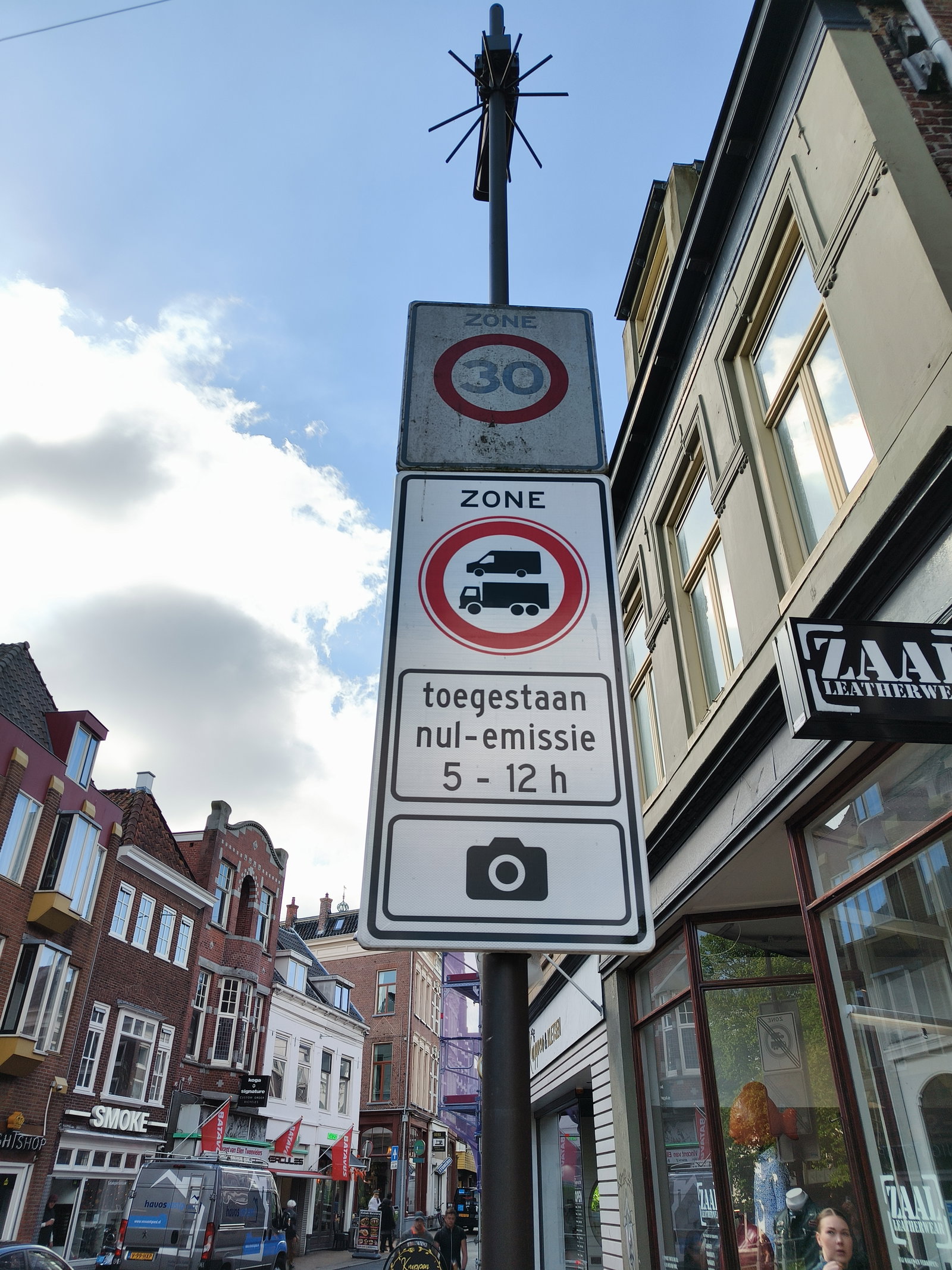 Verkeersbord voor nul-emissie zone